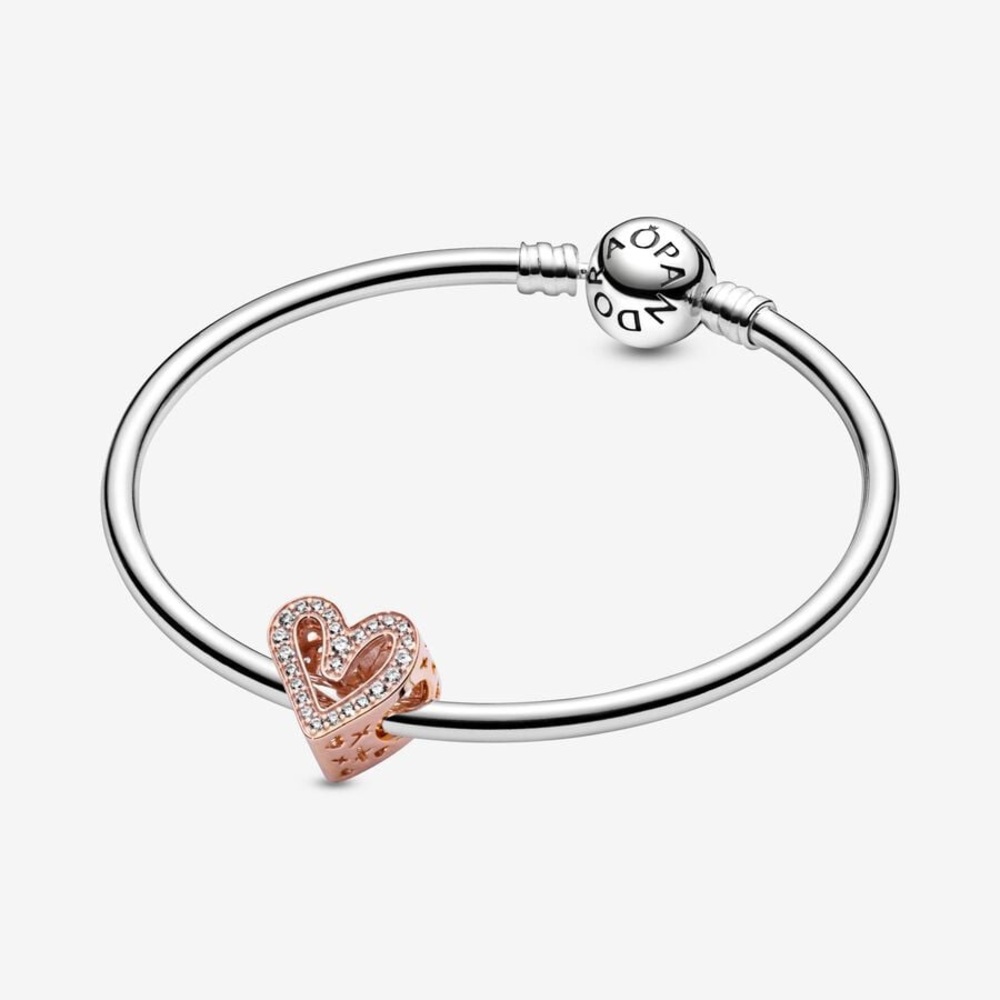 🐘🐘 14K Rose Gold Plated Sterling Silver Freehand Heart Charm - Picture 6 of 12